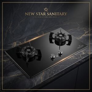 2‑Burner Tempered Glass Gas Stove – Heavy Automatic Ignition with Modern Luxury Design