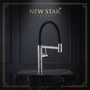Luxury Collection Chrome white & Black Flexible Faucet – Premium Modern Design