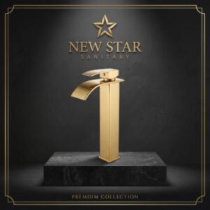 Premium Collection Gold Faucet – Single Lever with Angular Design