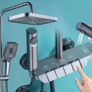 New Star Sanitary Luxury 4-Function Shower System – Piano Key Rainfall Shower Set with Handheld, Bidet & Tub Spout