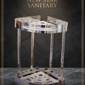 New Star Sanitary Premium Stainless Steel Corner Shelf – 2-Tier Bathroom & Kitchen Storage Rack